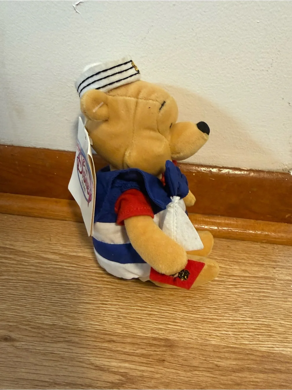 Vintage 8” Disney Store/Disney Parks “Nautical Pooh” Mini Bean Bag Plush NWT